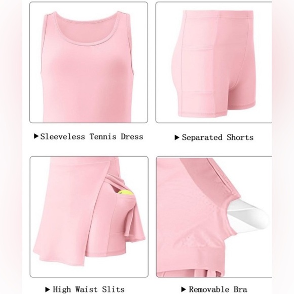 Athleisure Pink Dress + Spandex Shorts - Picture 3 of 10